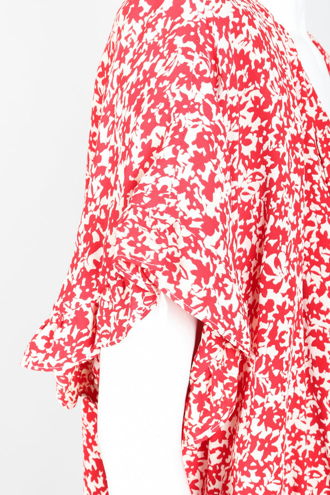 Vintage Sonia Rykiel Graphic Wraparound Top & Skirt Set Top Ruffle Crop at Recess