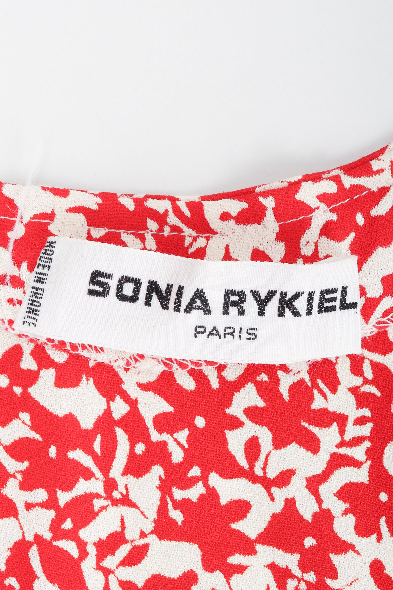 Vintage Sonia Rykiel Graphic Floral Print Wrap Top Label at Recess