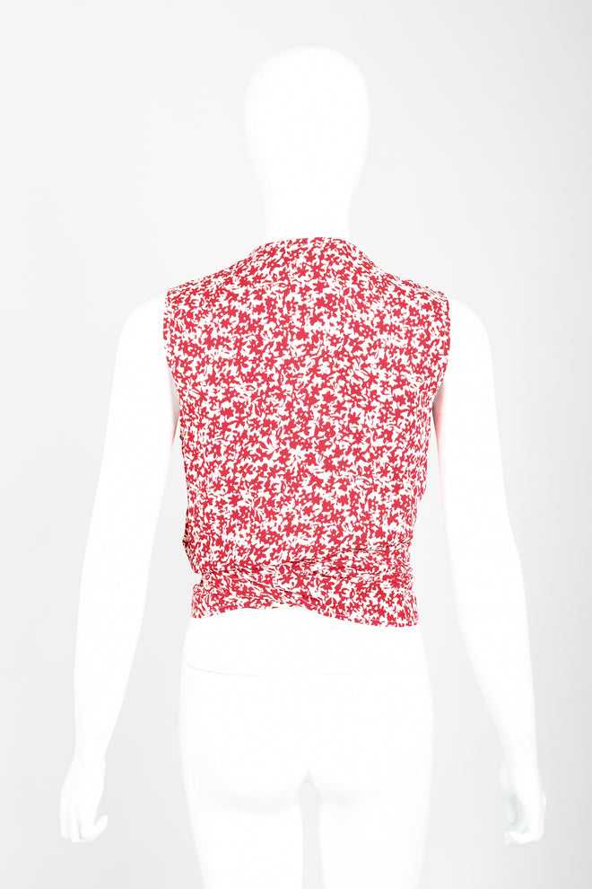 Vintage Sonia Rykiel Graphic Floral Print Wrap Top Back Crop at Recess