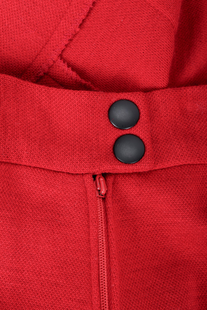 Vintage Sonia Rykiel Red Knit Pant Set Waistband Detail at Recess