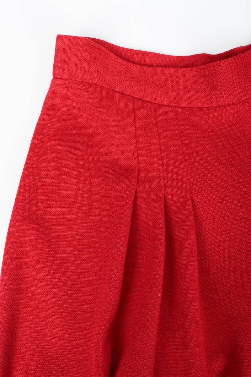 Vintage Sonia Rykiel Red Knit Pant Set Waist Pleat Detail at Recess