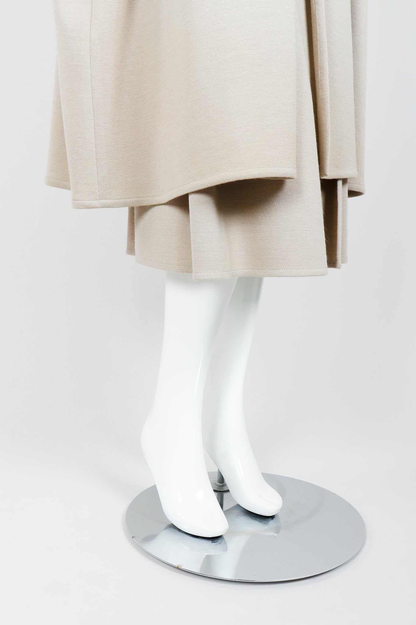 Vintage Sonia Rykiel Sand Beige Knit Cape & Skirt Set on Mannequin hem at Recess