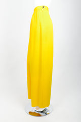 Vintage Sonia Rykiel Yellow Knit Gathered Pant on mannequin side at Recess