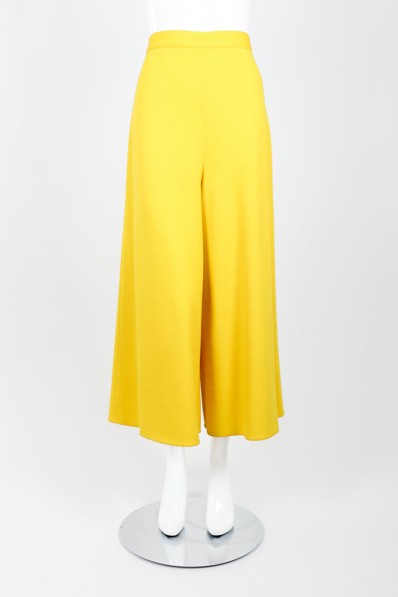 Vintage Sonia Rykiel Yellow Knit Gaucho Pant on Mannequin Front at Recess Los Angeles