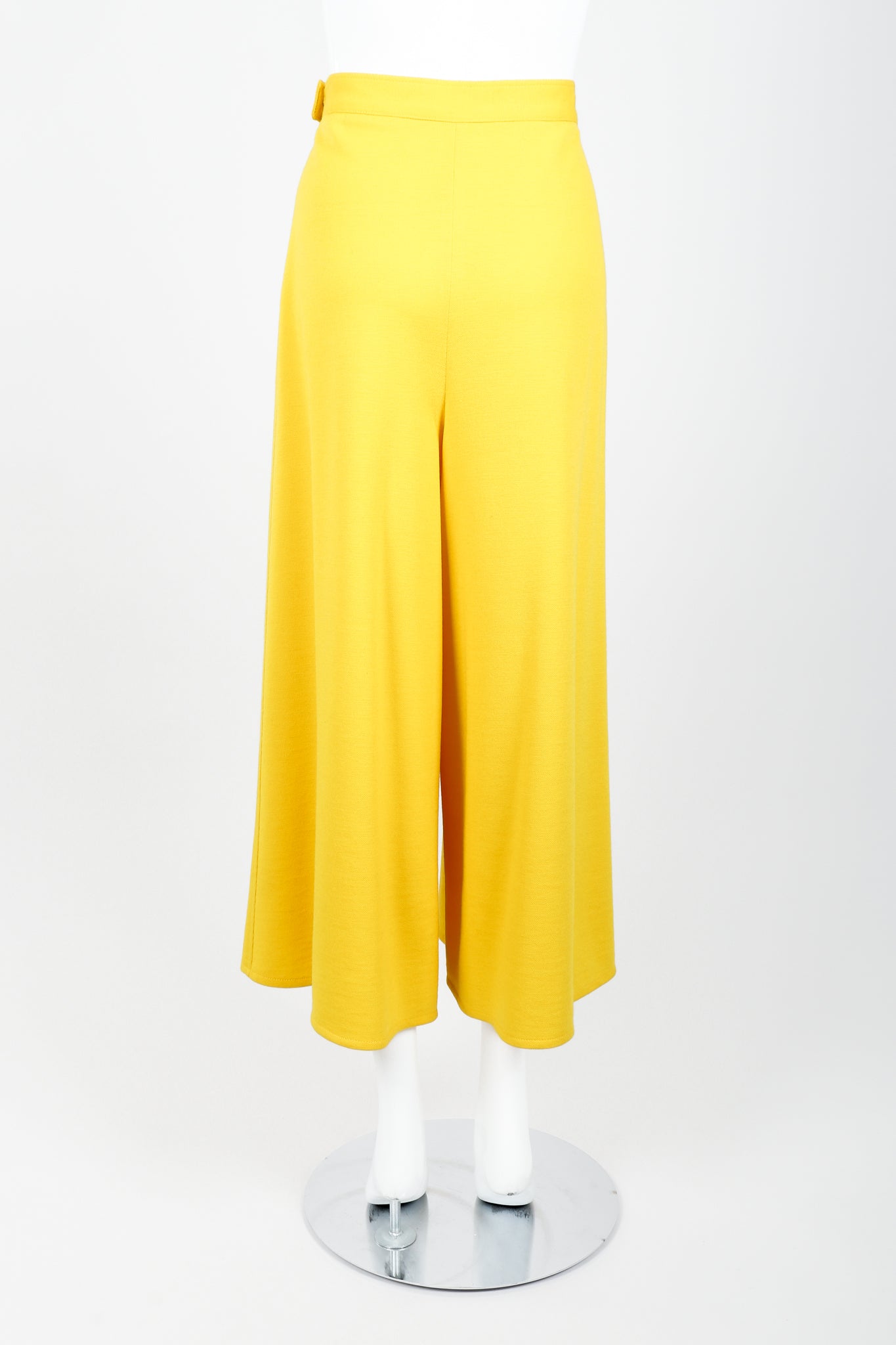 Vintage Sonia Rykiel Yellow Knit Gaucho Pant on Mannequin Back at Recess Los Angeles