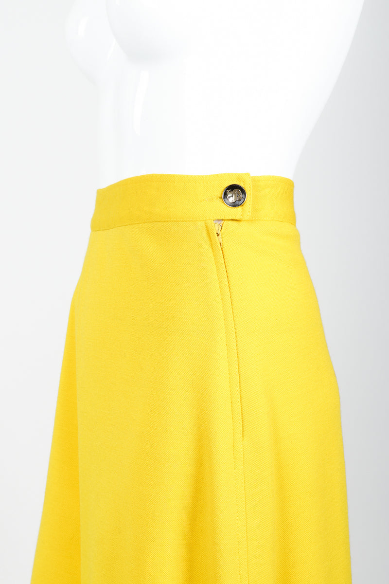 Vintage Sonia Rykiel Yellow Knit Gaucho Pant on Mannequin Waist at Recess Los Angeles