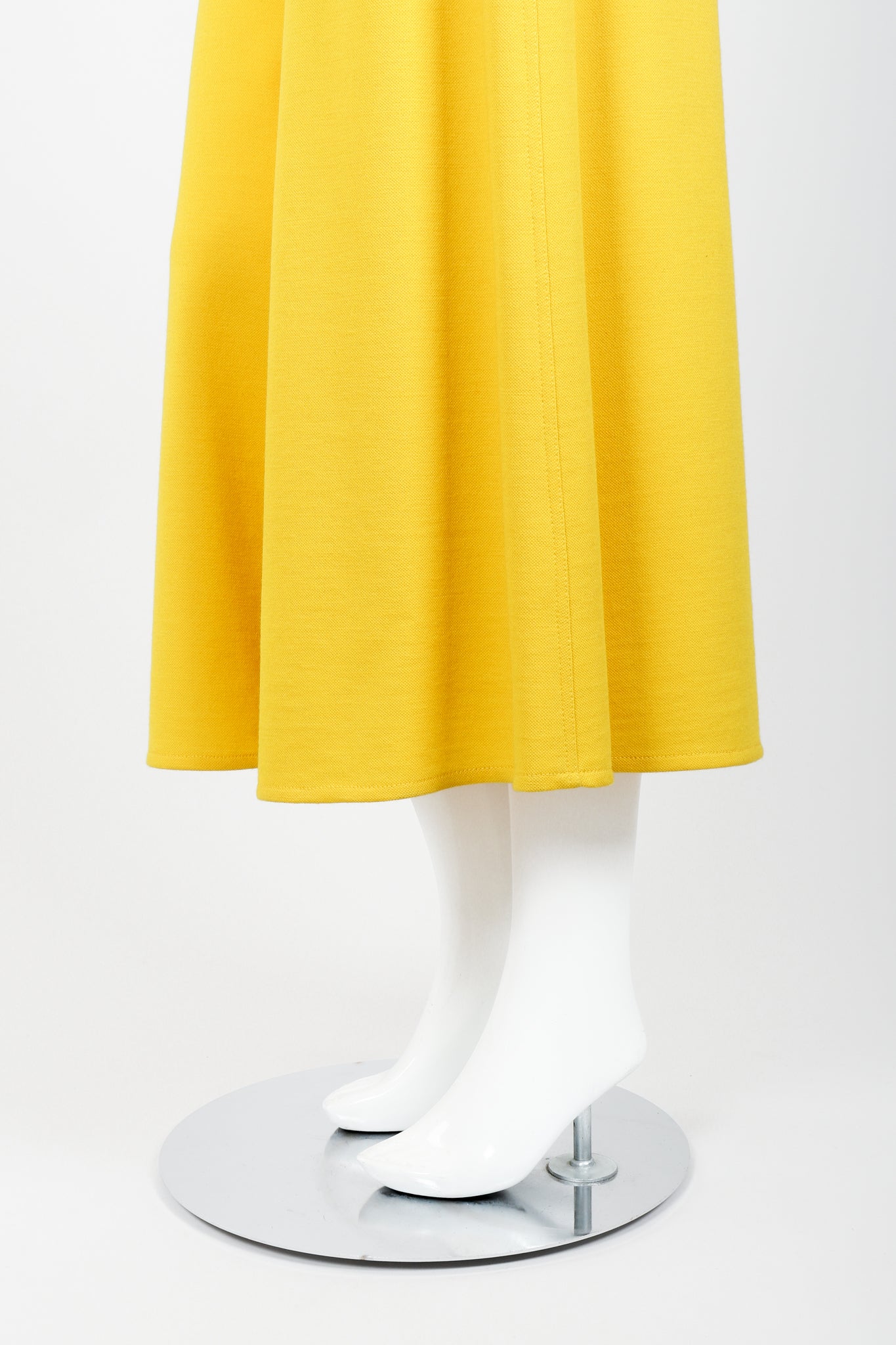 Vintage Sonia Rykiel Yellow Knit Gaucho Pant on Mannequin Hem at Recess Los Angeles