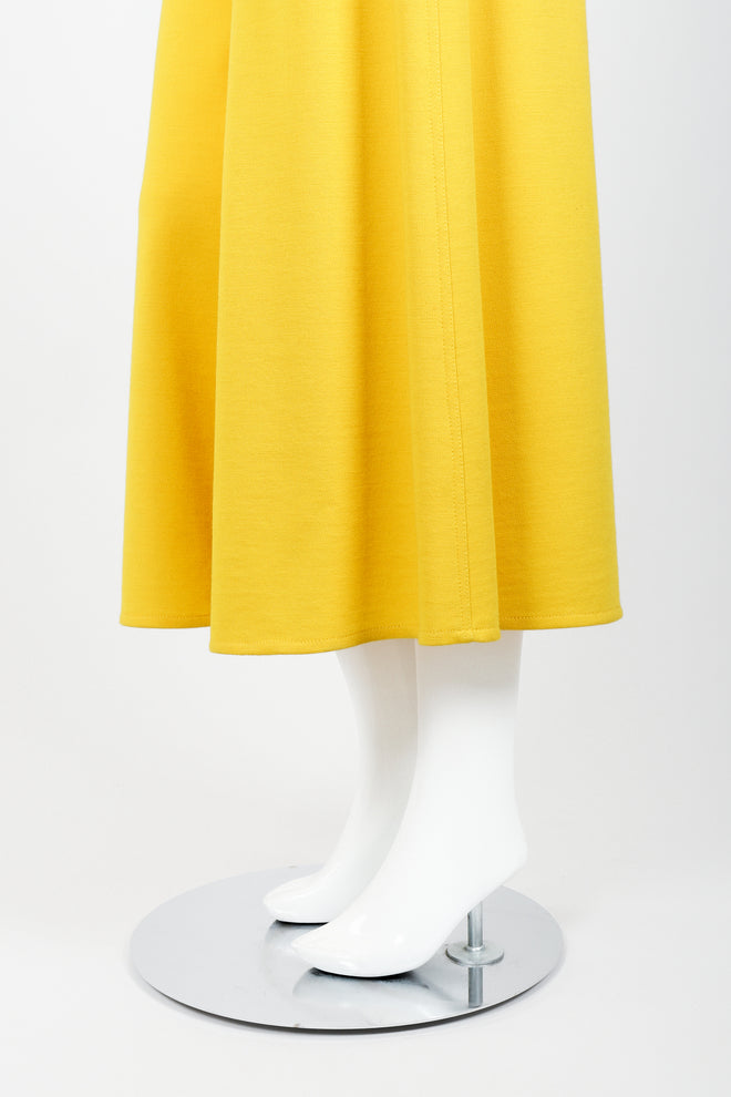 Vintage Sonia Rykiel Yellow Knit Gaucho Pant on Mannequin Hem at Recess Los Angeles
