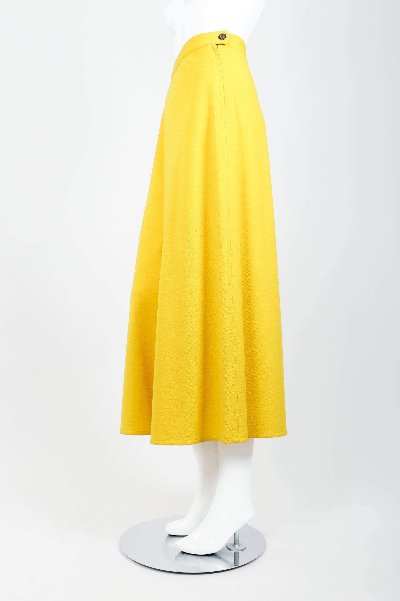 Vintage Sonia Rykiel Yellow Knit Gaucho Pant on Mannequin Side2 at Recess Los Angeles