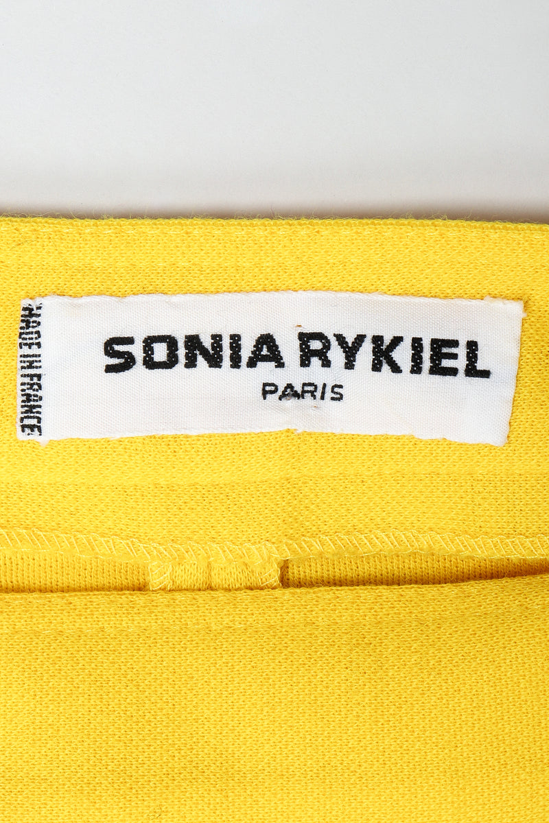 Vintage Sonia Rykiel Label on Yellow