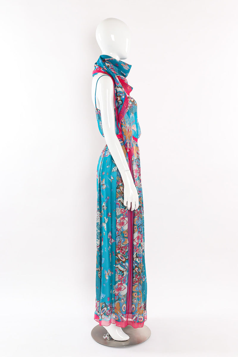 Whimsical Butterfly Printed Top, Skirt and Scarf by Soo Yung Lee mannequin side @recessla