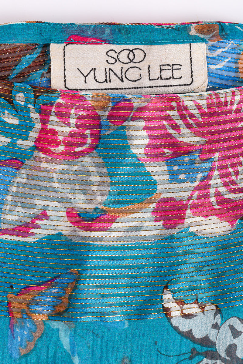 Whimsical Butterfly Printed Top, Skirt and Scarf by Soo Yung Lee Scarf label @recessla