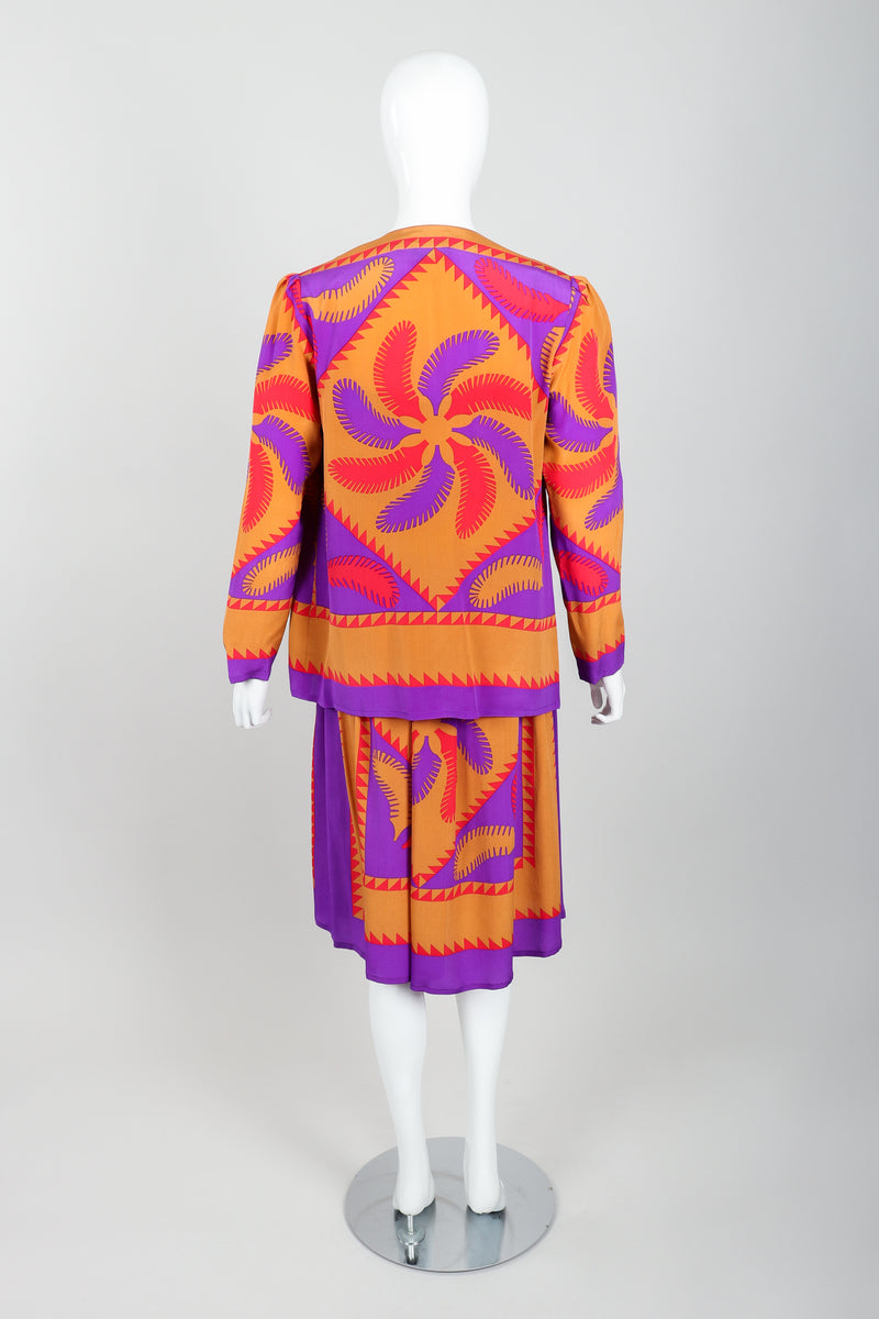 Vintage Soo Yung Lee Santa Fe Stripe Skirt Cami Jacket Outfit on Mannequin back at Recess