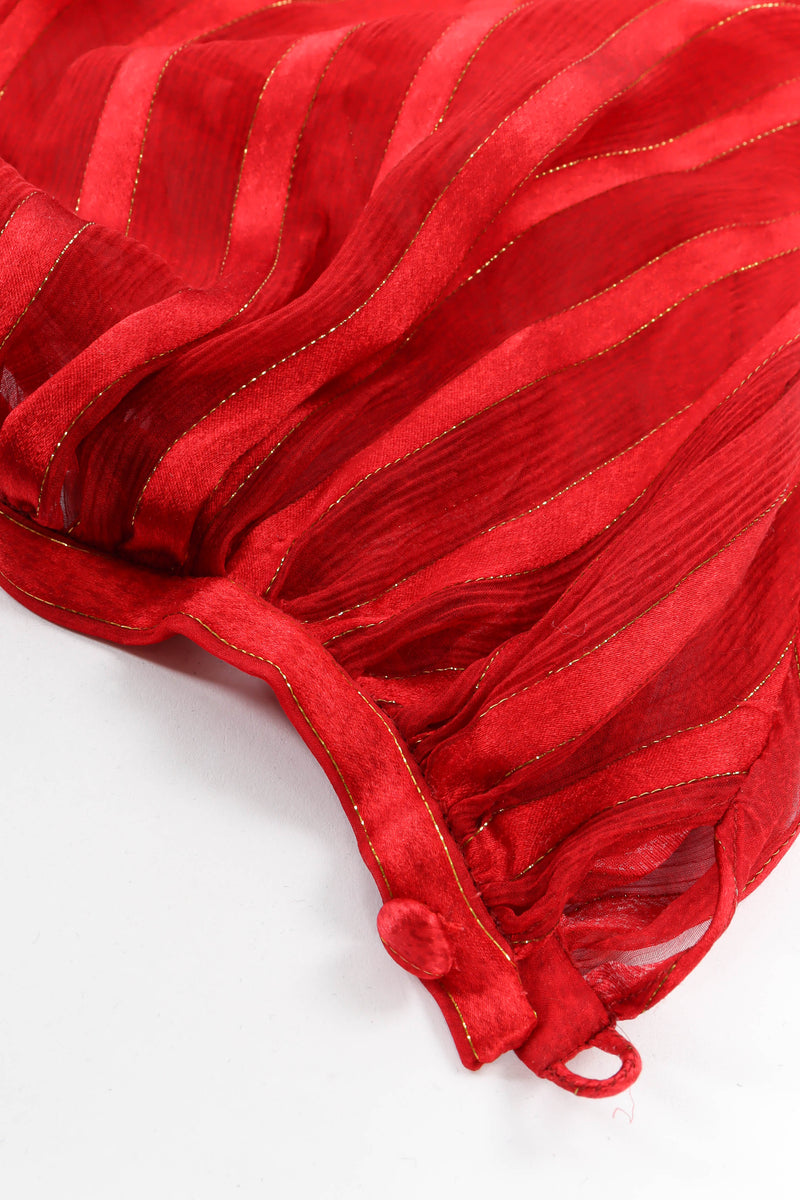 Vintage Soo Yung Lee Silk Column Stripe Maxi Dress sleeve detail @ Recess LA