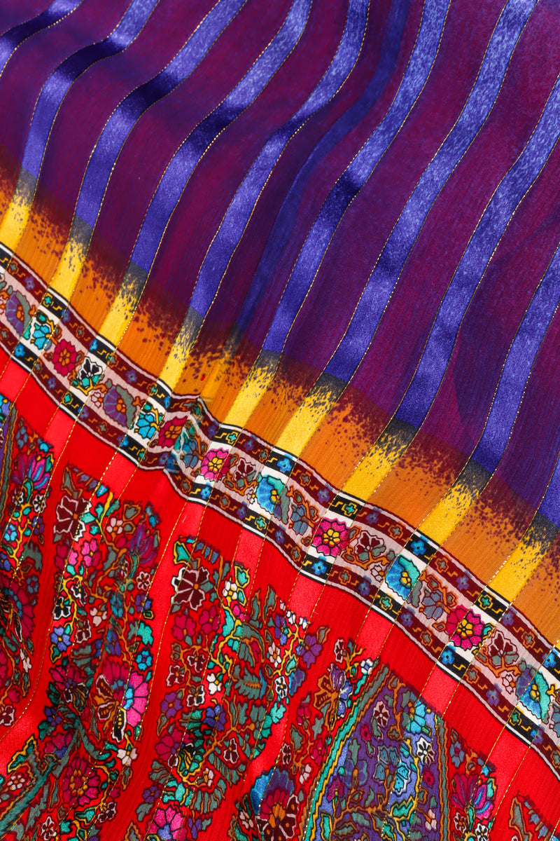 Vintage Soo Yung Lee Silk Column Stripe Maxi Dress bottom skirt detail @ Recess LA