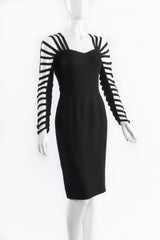 Vintage Sophie Sitbon Strappy Cage Cocktail Sheath Dress on Mannequin crop at Recess Los Angeles