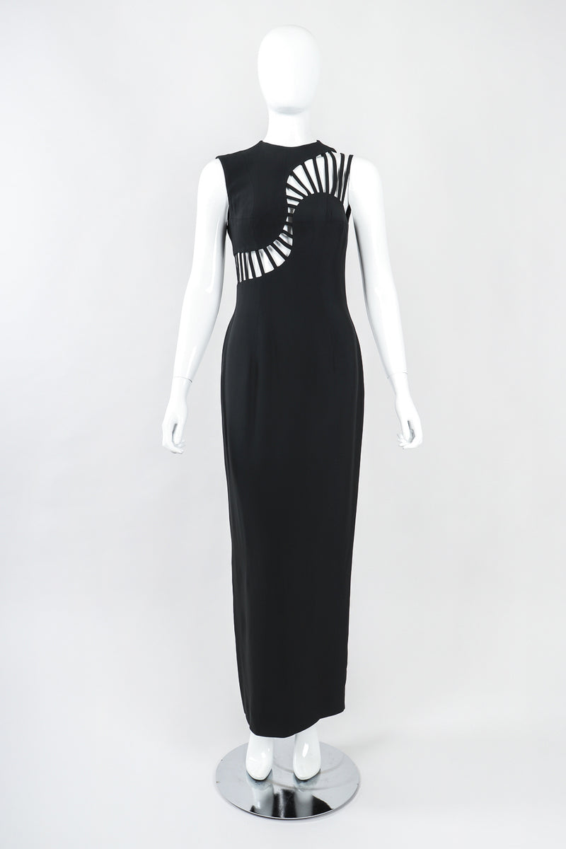 Vintage Sophie Sitbon Wave Cage Curved Ladder Cutout Peekaboo Sheath Dress – Recess
