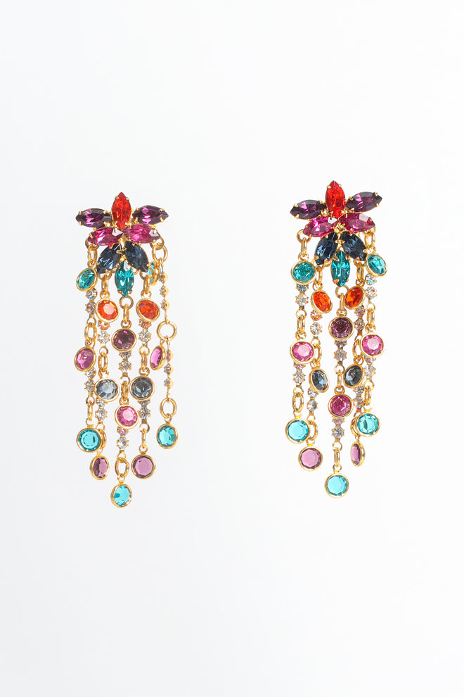 Rainbow Chandelier Rhinestone Earrings