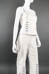 Vintage St. John Chained Leather Tank & Pant Set on mannequin front crop at Recess LA