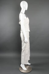 Vintage St. John Chained Leather Tank & Pant Set on mannequin side at Recess LA