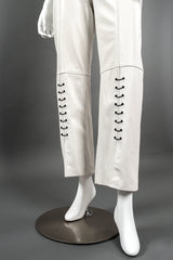 Vintage St. John Chained Leather Tank & Pant Set on mannequin pant leg at Recess LA