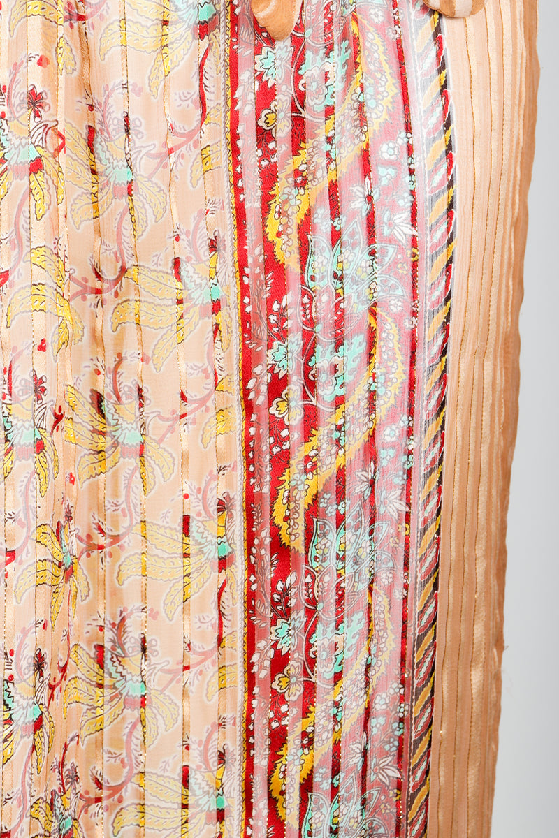 Vintage St. Piel Sheer Silk Chiffon Stripe Sarong Dress fabric detail at Recess