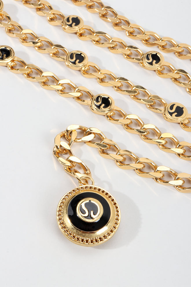 Vintage St John Triple-Strand Enamel Logo Chain Belt II at Recess Los Angeles