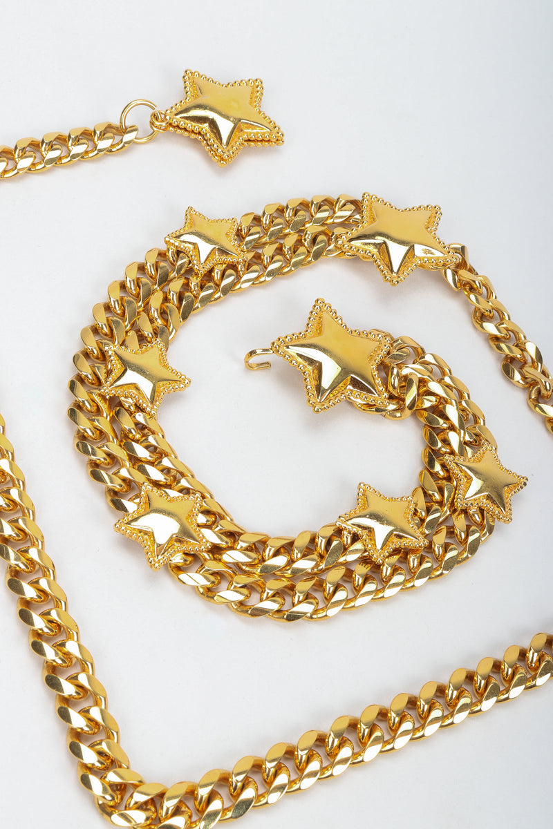 Vintage St. John Starry Draped Chain Belt, coiled close up at Recess Los Angeles