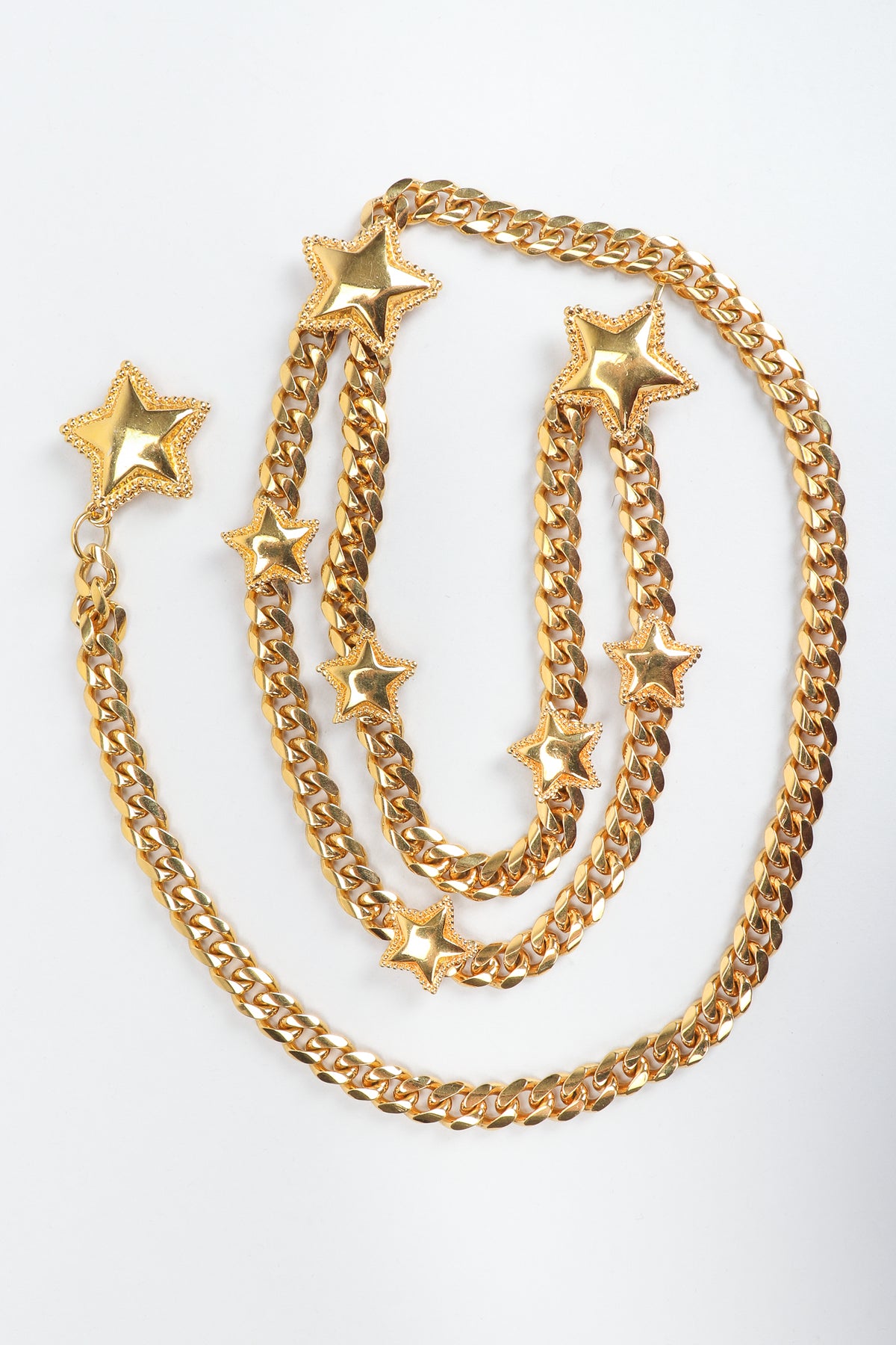 Vintage St. John Gold Star Draped Chain Belt Recess