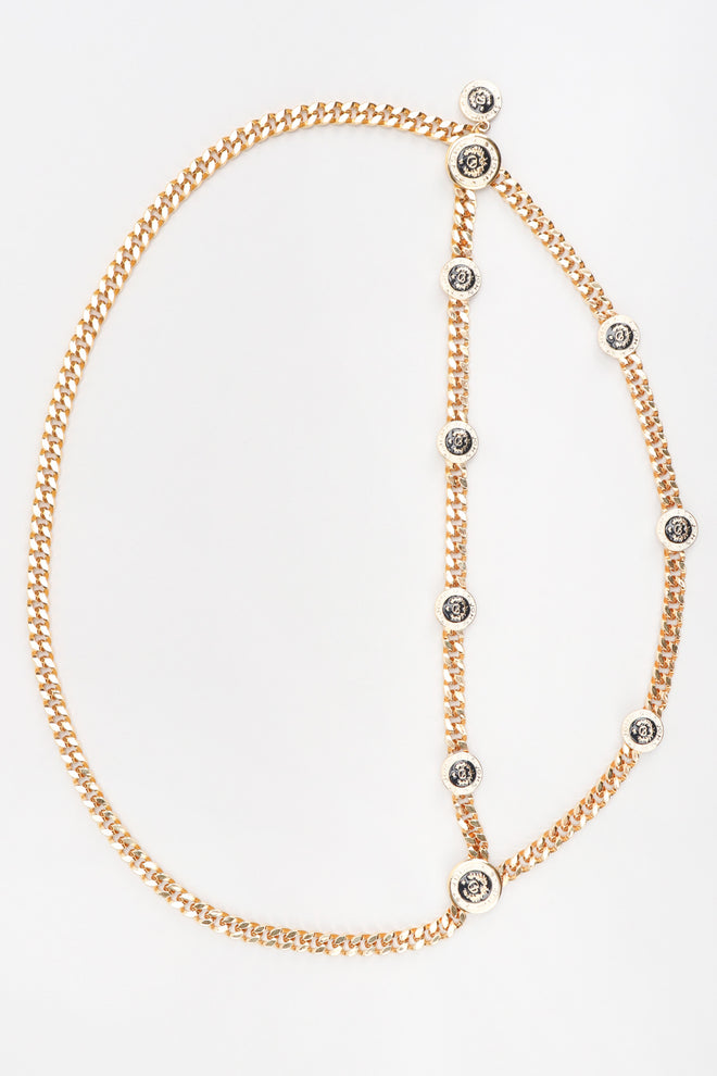 Recess Los Angeles Vintage St John Draped Enamel Logo Chain Belt