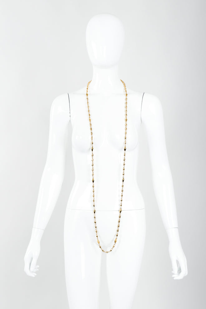 Vintage St. John Gold Faceted Diamond Rope Necklace Single Wrap on Mannequin at Recess