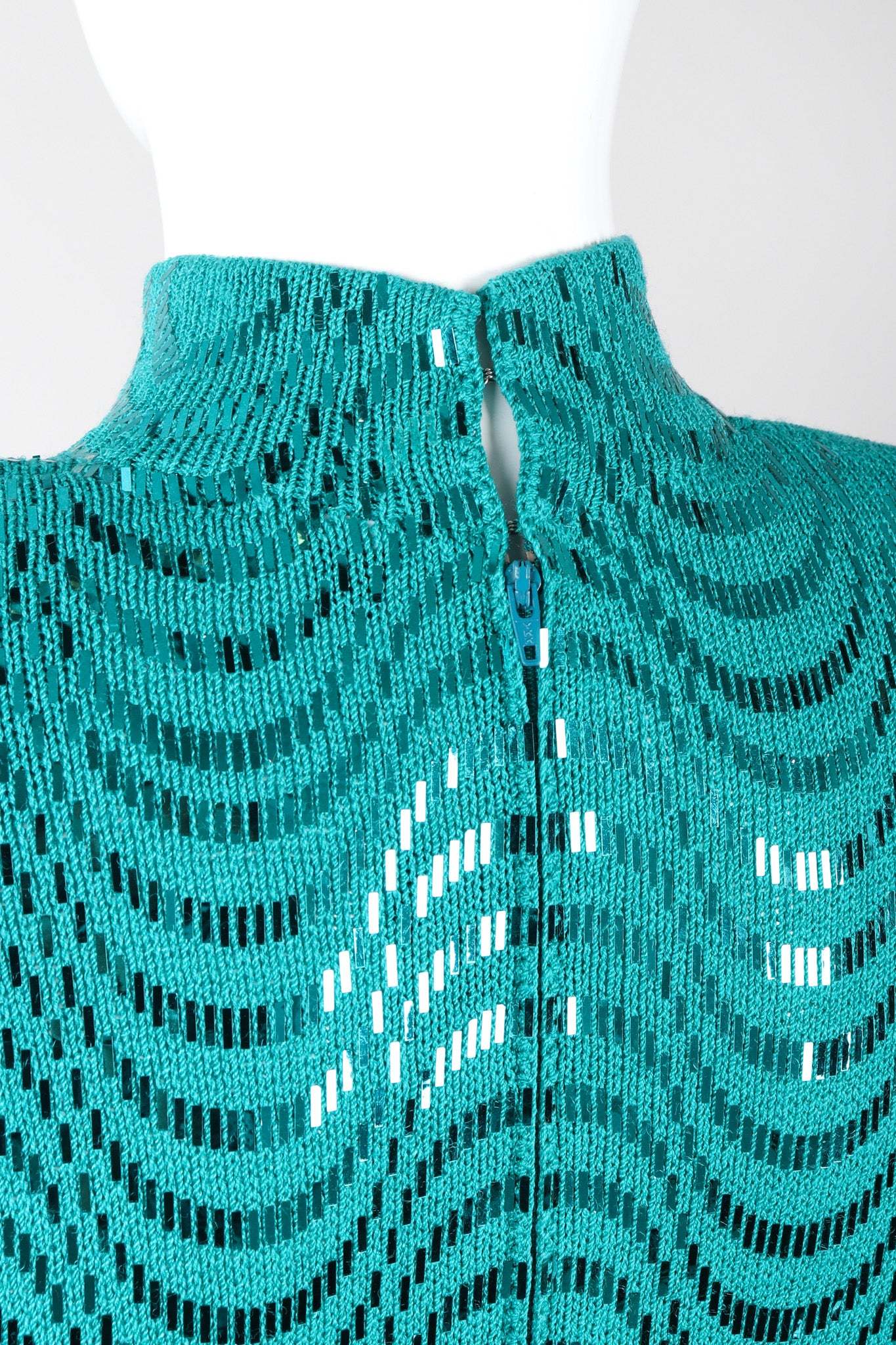 Recess Los Angeles Vintage St. John Metallic Waves Confetti Knit Sweater Dress