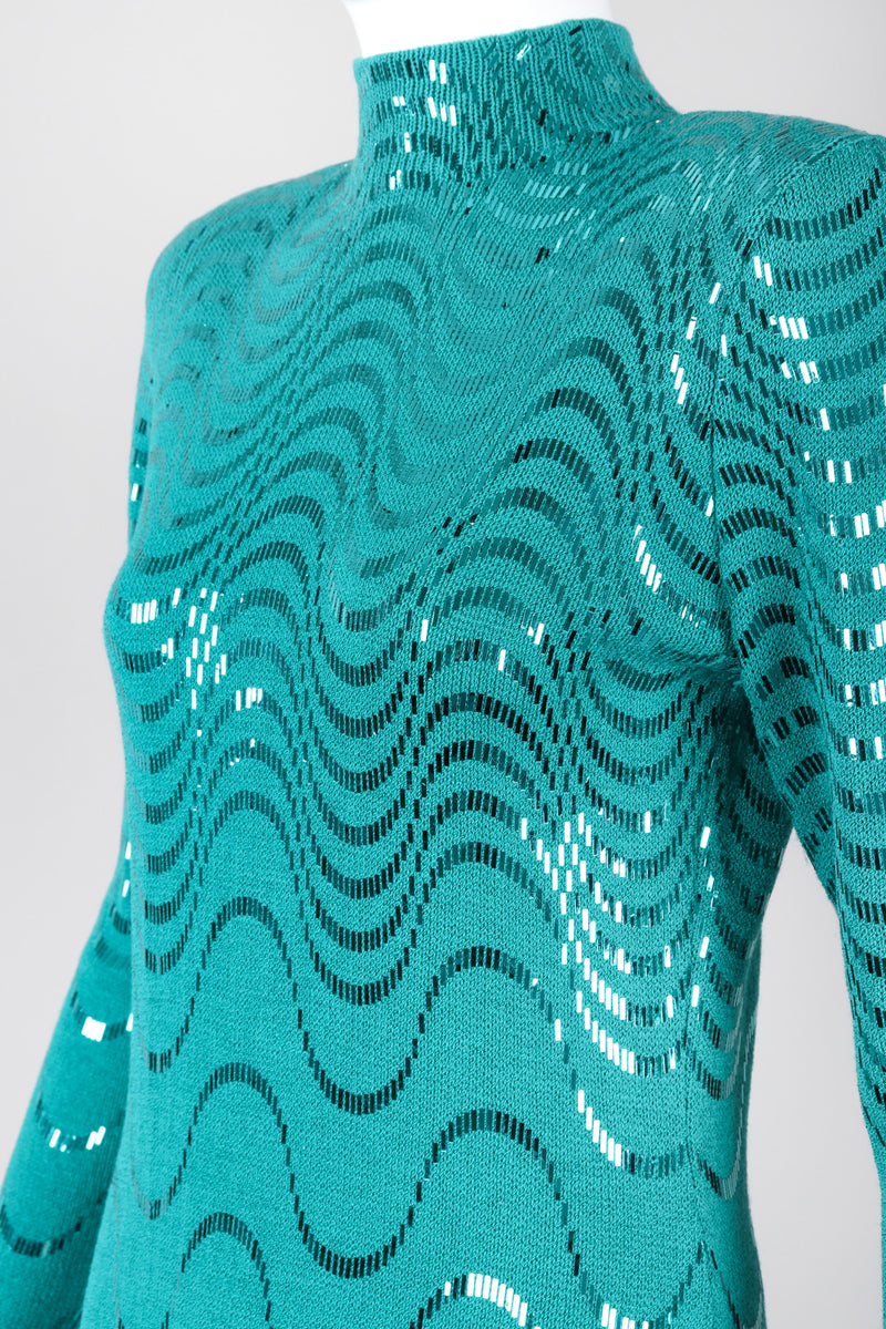 Vintage St. John Metallic Waves Confetti Knit Sweater Dress Recess Vintage St. John Metallic Waves Confetti Knit Sweater Dress Recess
