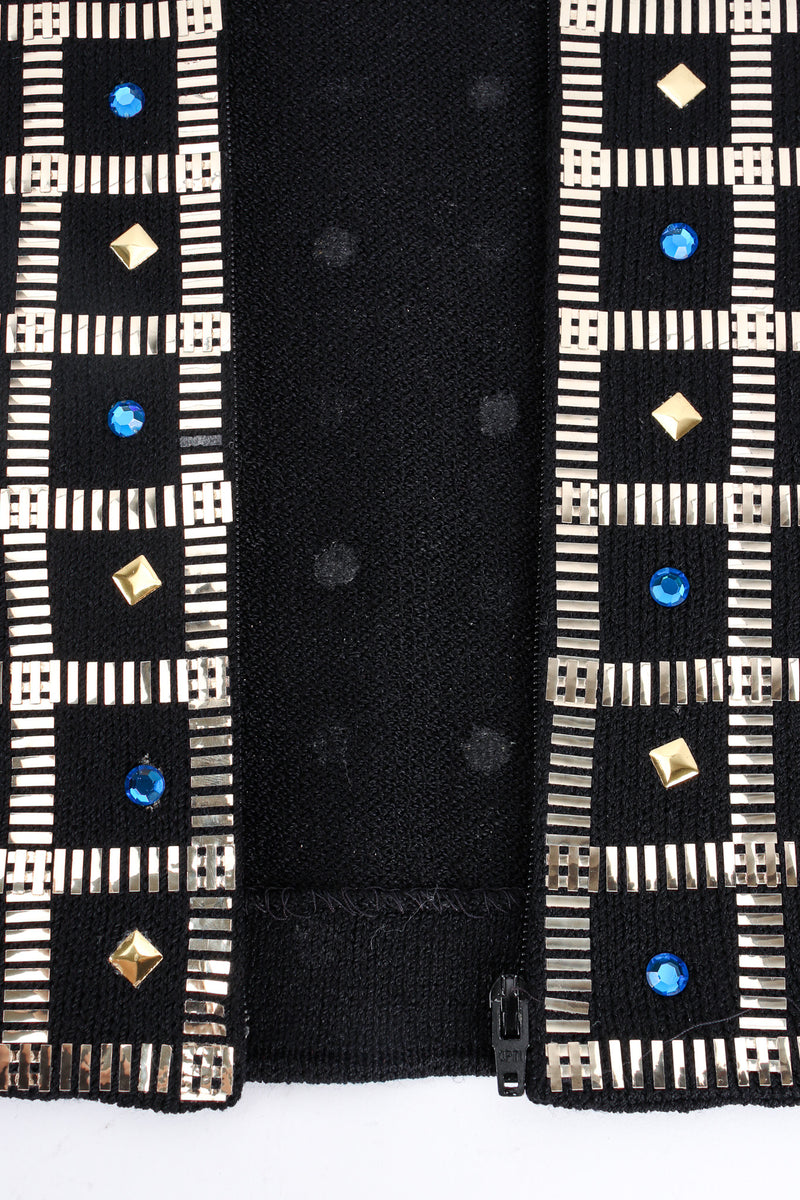 Vintage St. John Geo Rhinestone Checkered Jacket unzipped @ Recess LA