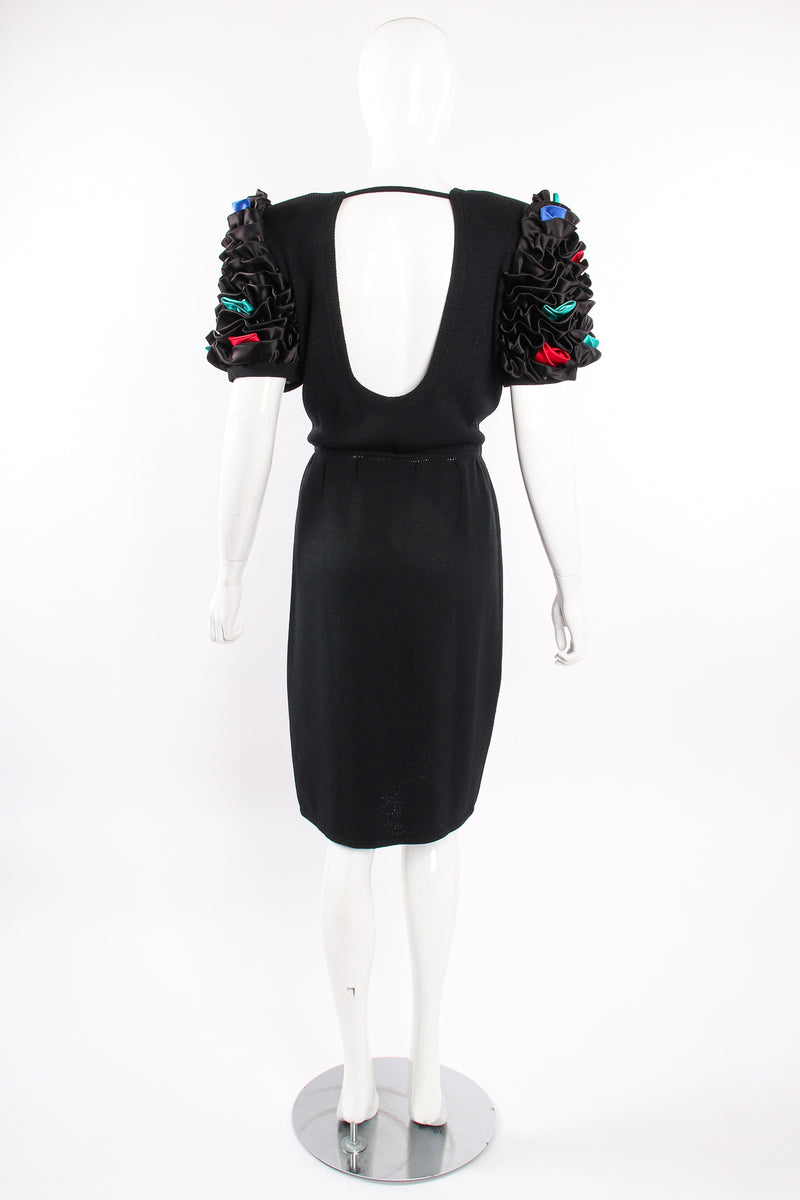 Vintage St John Ruffle Sleeve Knit Dress on Mannequin back at Recess Los Angeles