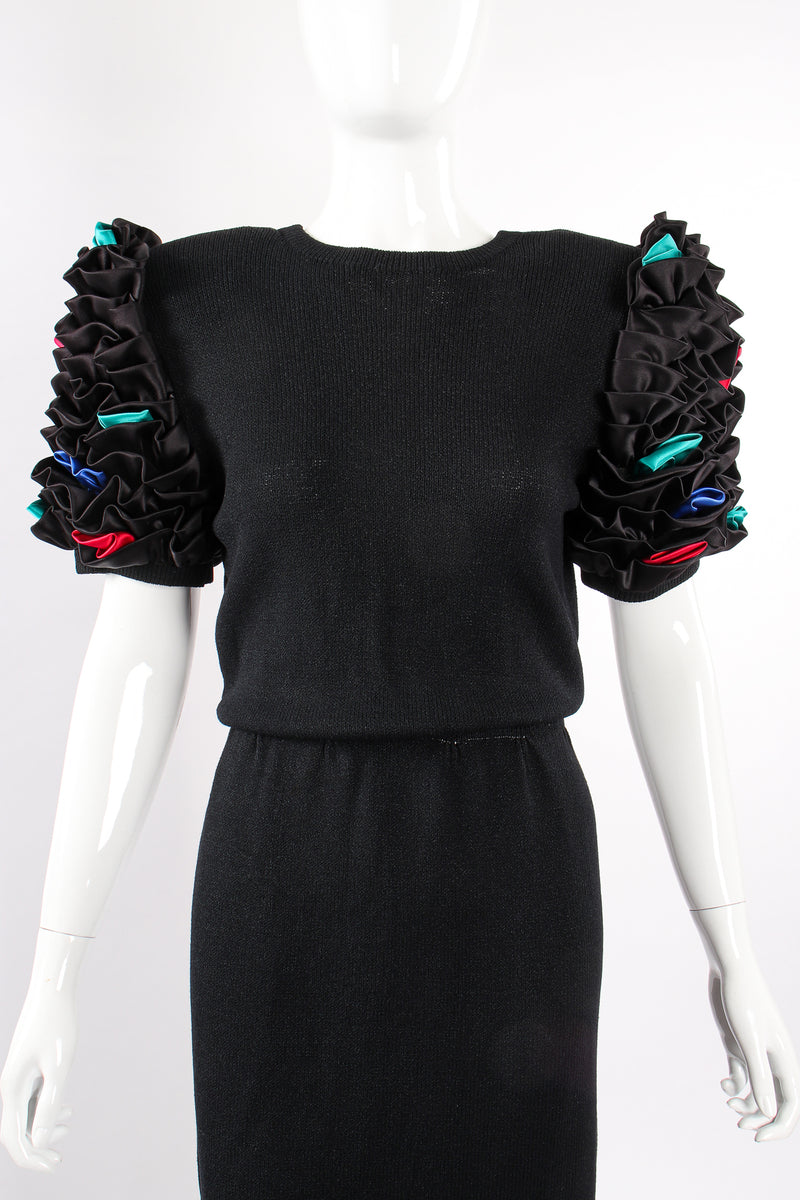 Vintage St John Ruffle Sleeve Knit Dress on Mannequin crop at Recess Los Angeles