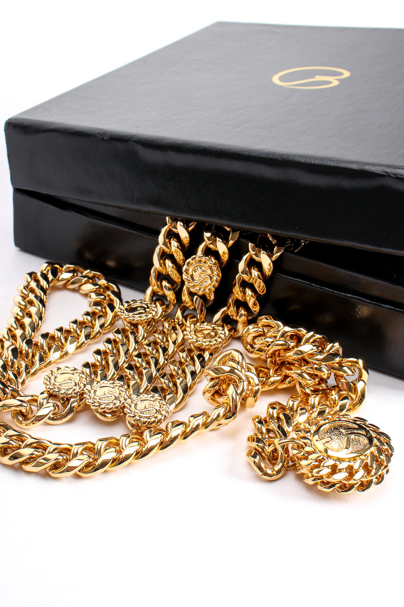 Vintage St John Chunky Triple-Strand Chain Belt II in box at Recess Los Angeles