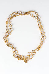 Vintage St. John Geometric Round Crystal Shape Necklace flat front @ Recess LA