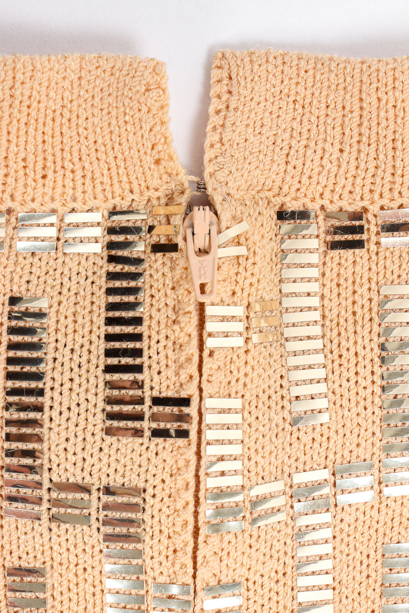 Vintage St. John Metallic Patterned Knit Skirt on mannequin at Recess Los Angeles (back zipper)