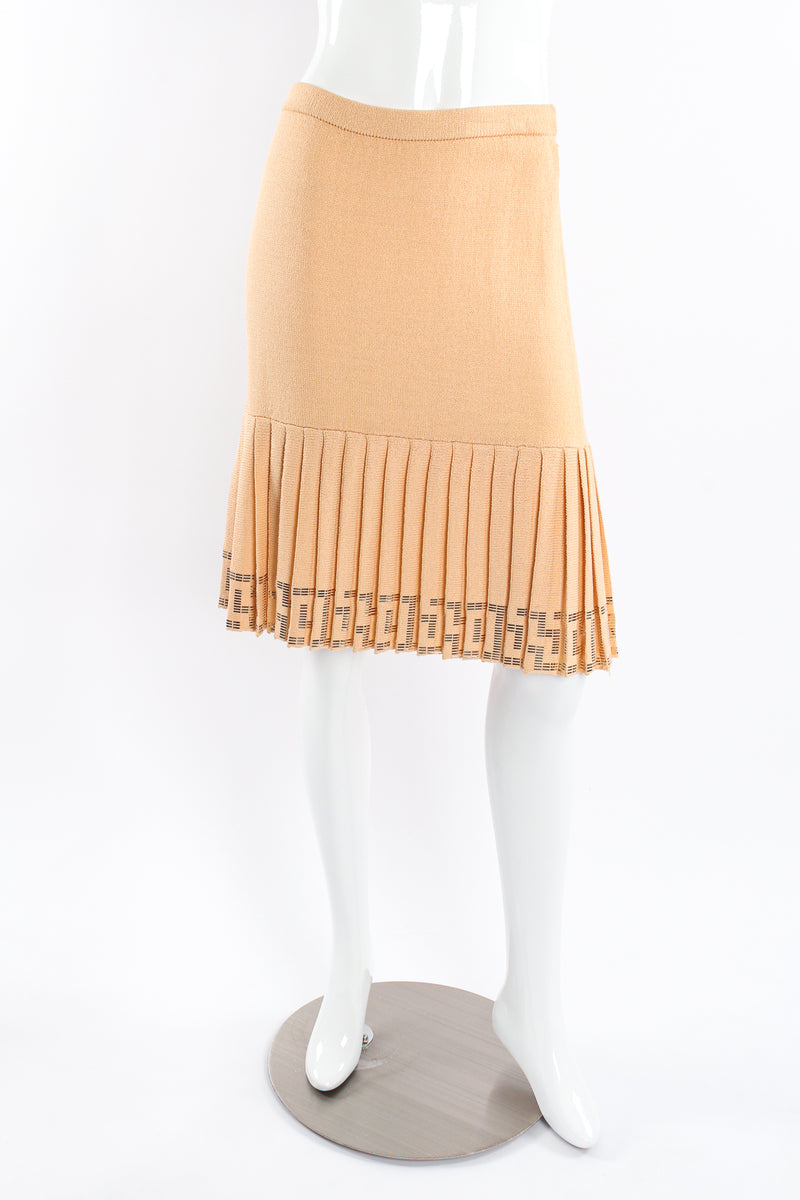 Vintage St. John Metallic Patterned Knit Skirt on mannequin at Recess Los Angeles