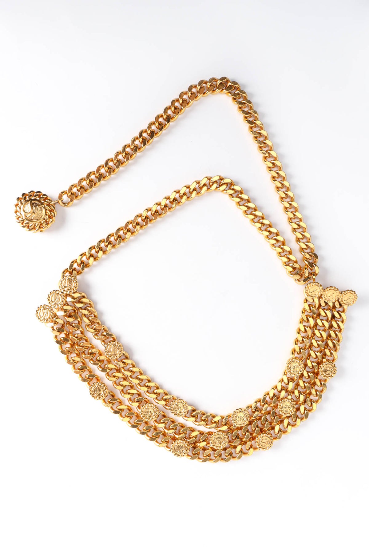 St.John Triple Strand Curb Chain Belt Vintage St. John Chunky Triple-Strand Chain Belt – Recess main image 2