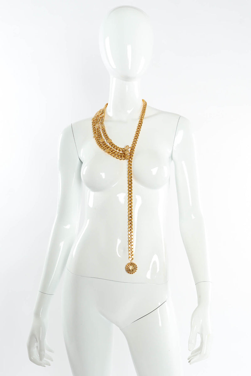Vintage St. John Chunky Triple-Strand Chain Belt mannequin drape necklace @ Recess Los Angeles