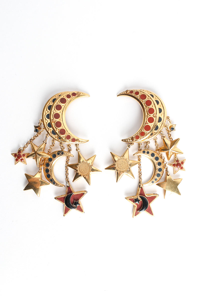 Vintage St. Tropez Moon Star Chandelier Earrings front @ Recess LA