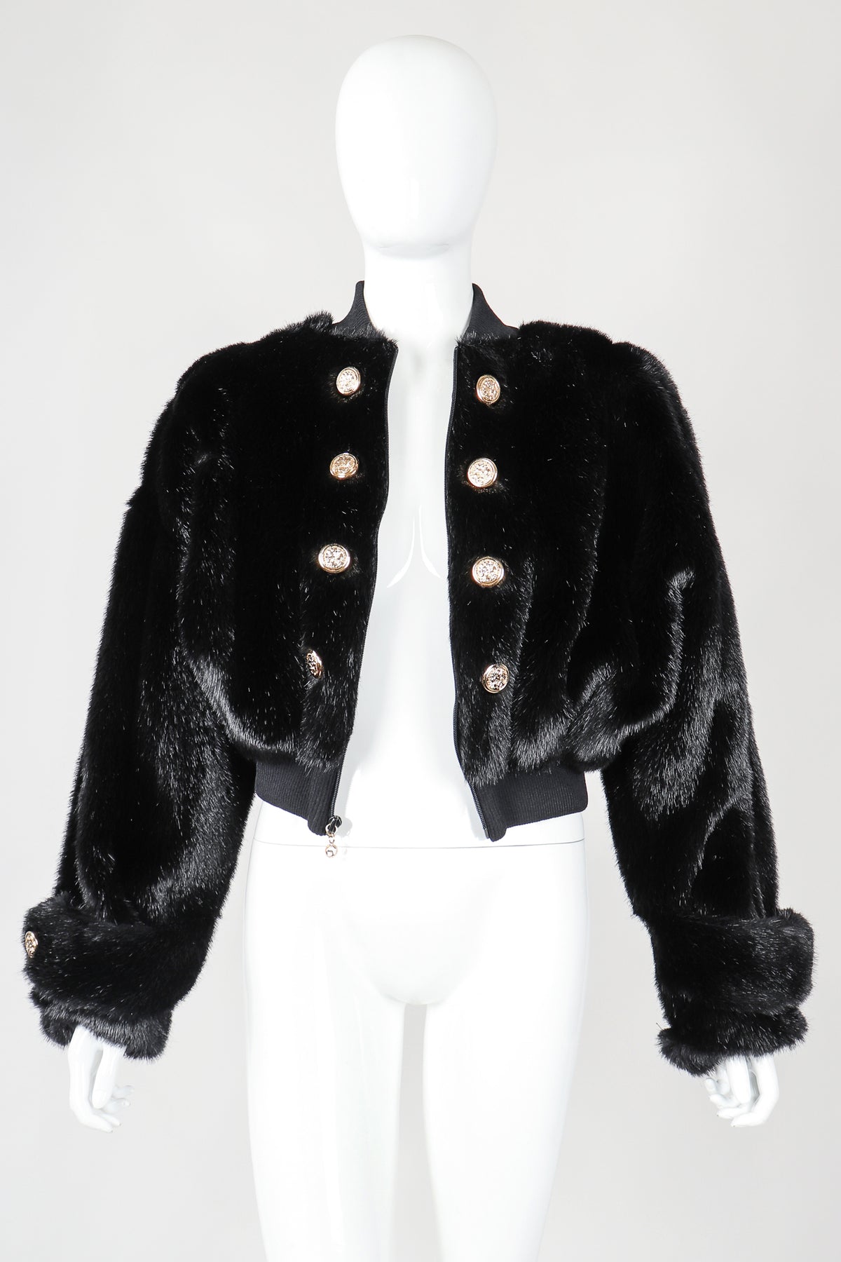 Vintage St. John Cropped Faux Fur Bomber Jacket – Recess