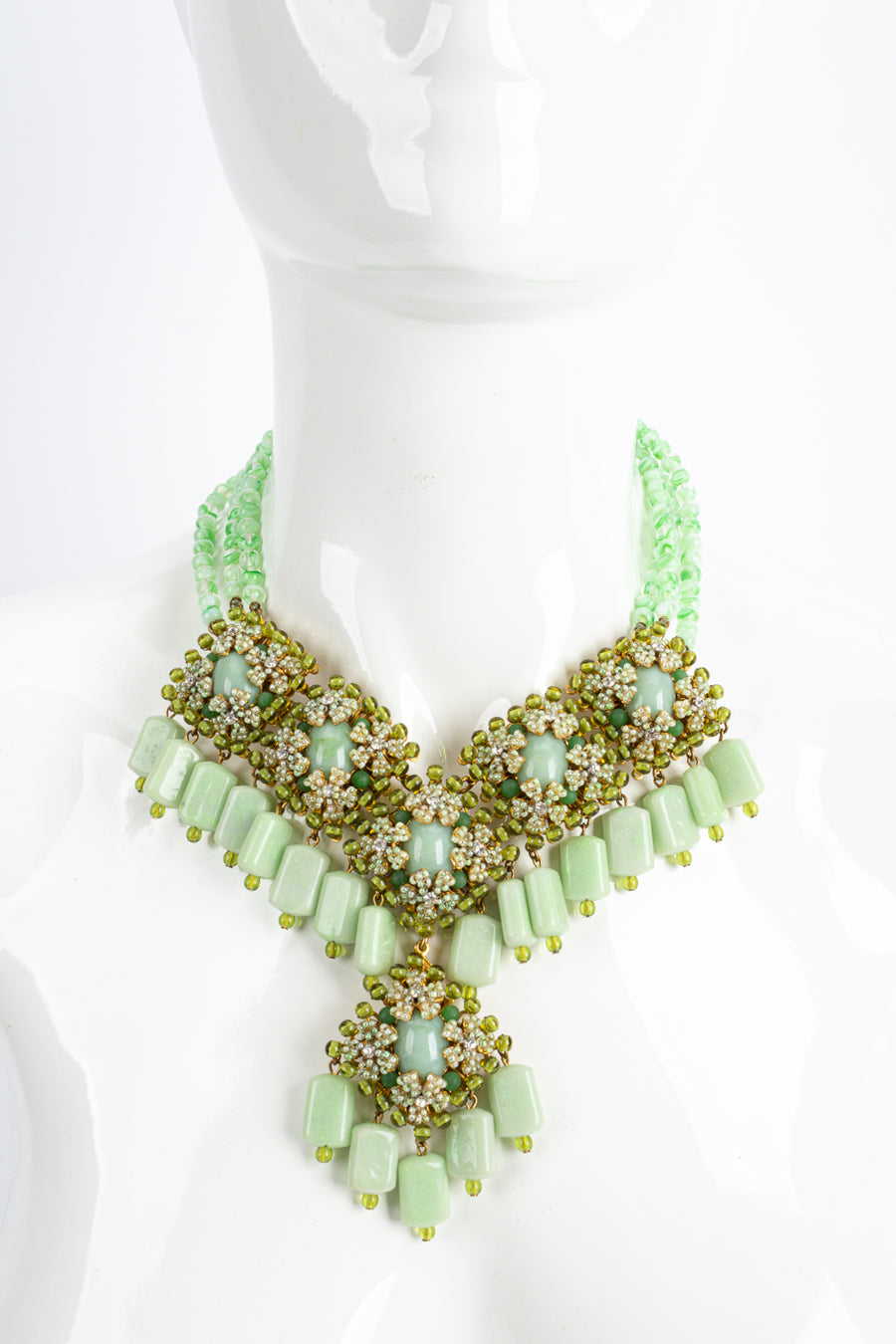 Vintage Stanley Hagler Floral Bead Necklace and Earrings Set – Recess