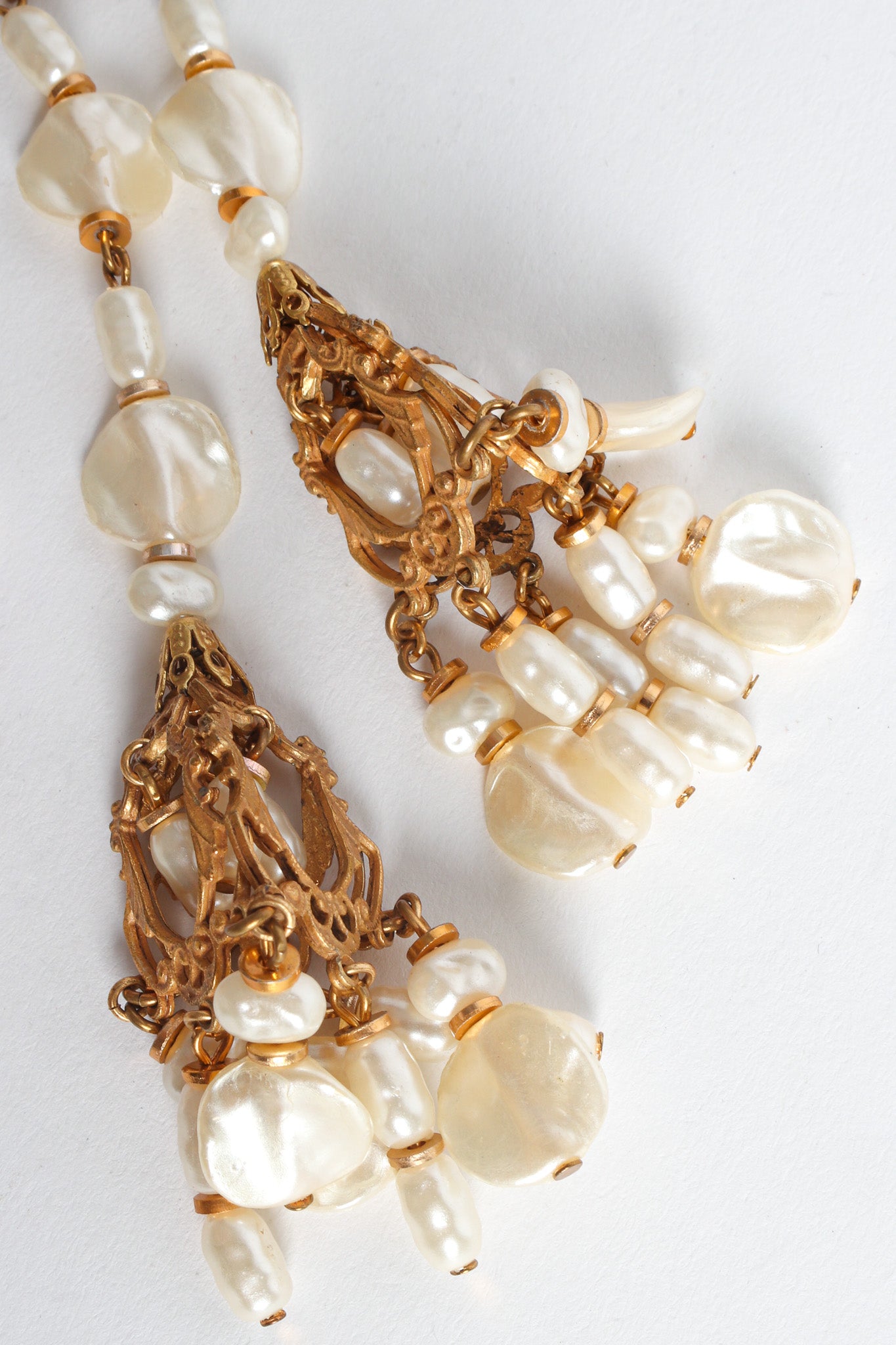 Vintage Stanley Hagler Baroque Pearl Chandelier Earrings pearl close @ Recess LA