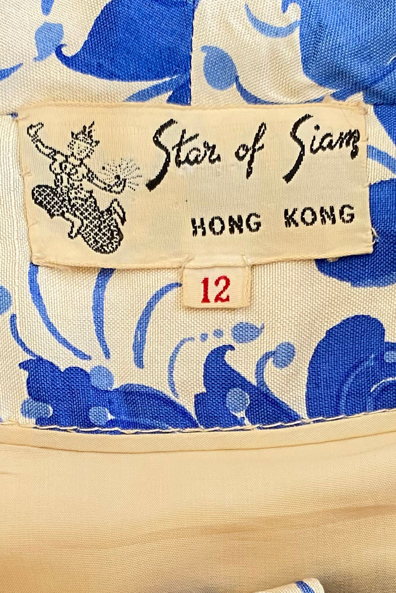 Vintage Star of Siam Silk Floral Jacket & Skirt Set Label at Recess Los Angeles