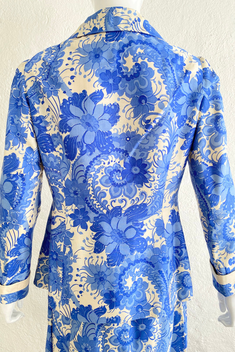 Vintage Star of Siam Silk Floral Jacket & Skirt Set on Mannequin Back Crop at Recess Los Angeles