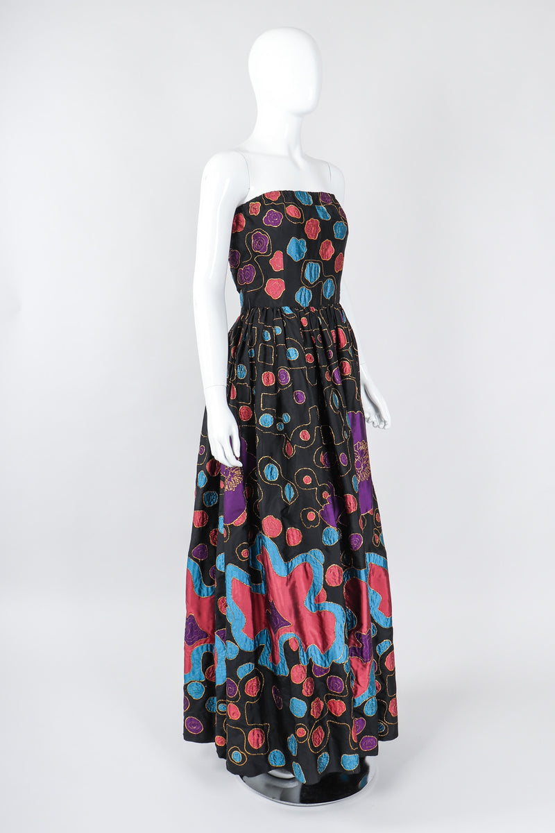 Eye On Design: Pink and Blue Embroidered Strapless Evening Gown By Christian  Dior