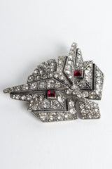 Vintage Staret Geo Rhinestone Owl Brooch angle front @ Recess LA